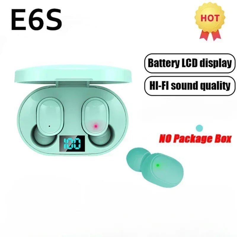 E6S Wireless Bluetooth Earphones TWS Bluetooth Headset Wireless Earbuds Noise Cancelling Earphones with Microphone Headphones green E6S Wireless Bluetooth Earphones TWS Bluetooth Headset Wireless Earbuds Noise Cancelling Earphones with Microphone Headphones - shop_name
