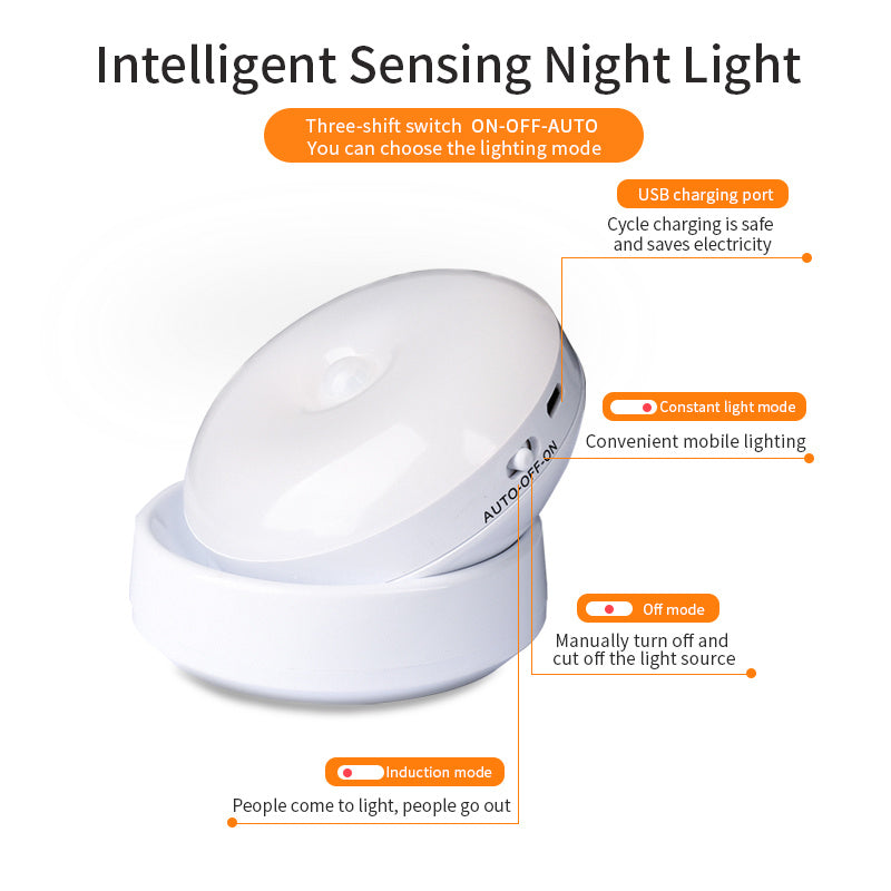 Rotating Human Body Sensor Light Corridor Garage Light Wardrobe Light Motion Sensor Night Light null