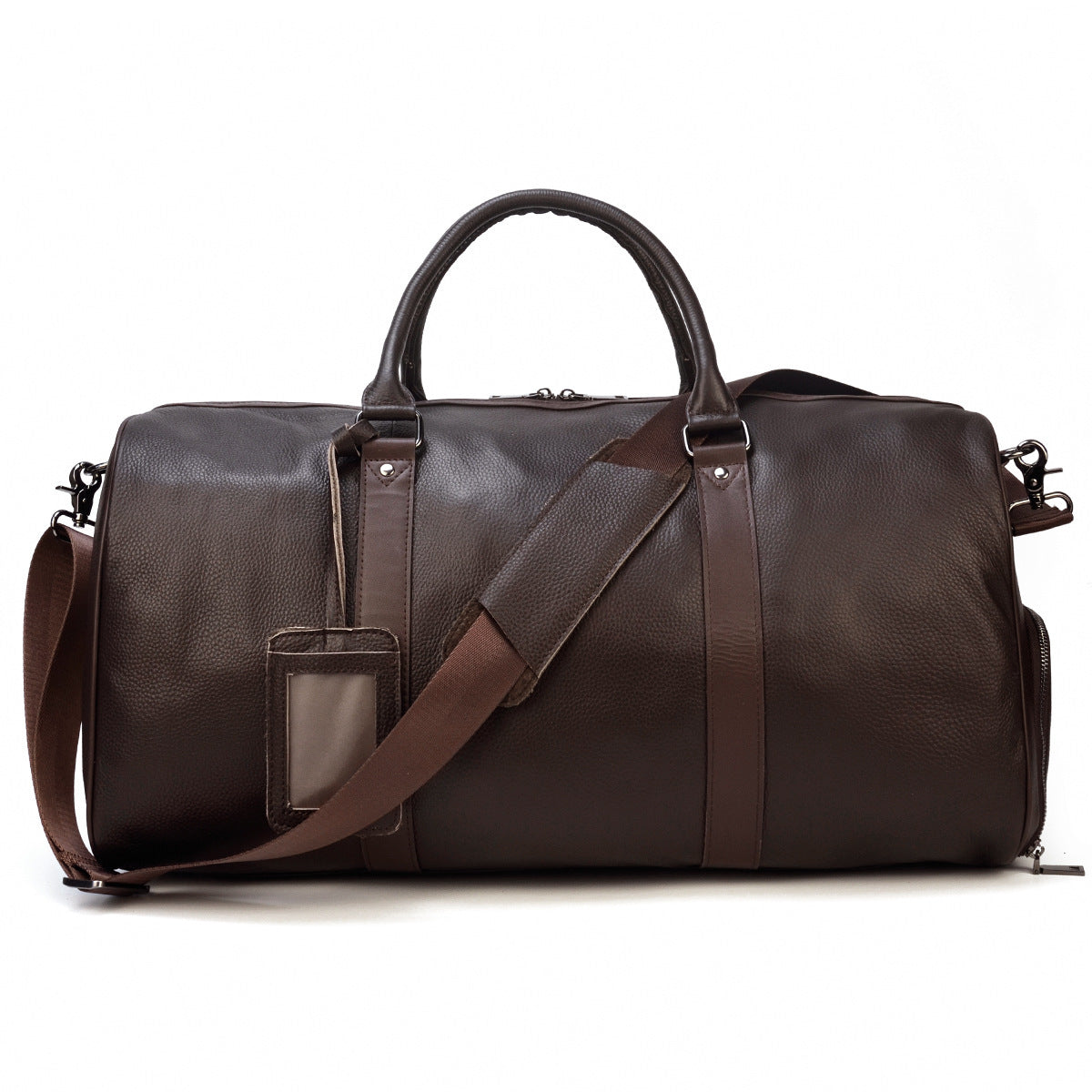 Men's Real-leather Traveling Black Gym Bag null