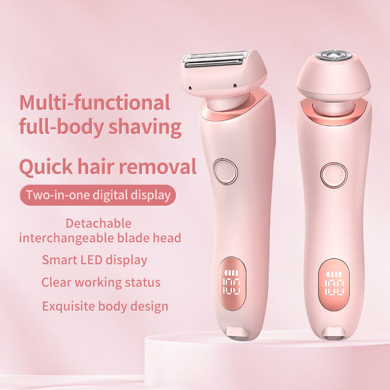 2 In 1 Hair Removal Epilator USB Rechargeable Trimmer Women Body Razor Face Leg Armpit Bikini Hand Pubic Shaver Hair Remover null