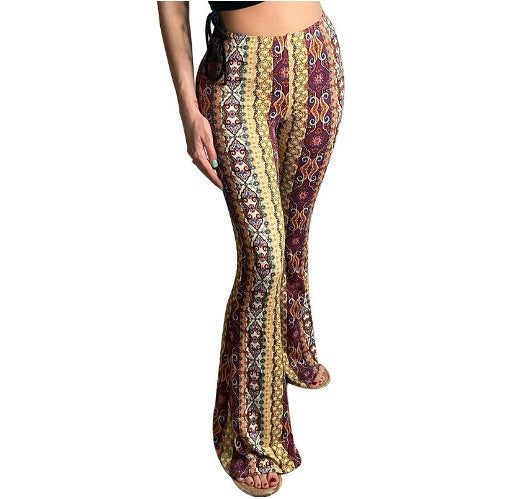 High Elastic Tight Pants Slim Sexy Print Trousers Womens Clothing null