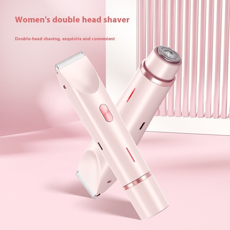 2 In 1 Hair Remover Women's Double Head Shaver Private Pubic Hair Trimmer Electric Razor Wet Dry Electric Body Hair null