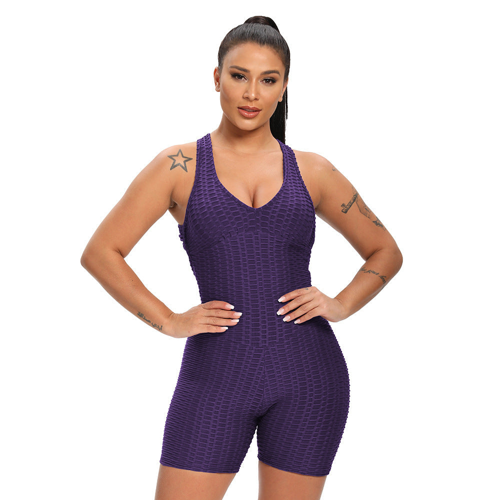 Women's Sports And Fitness Slim Jacquard One-piece Shorts null