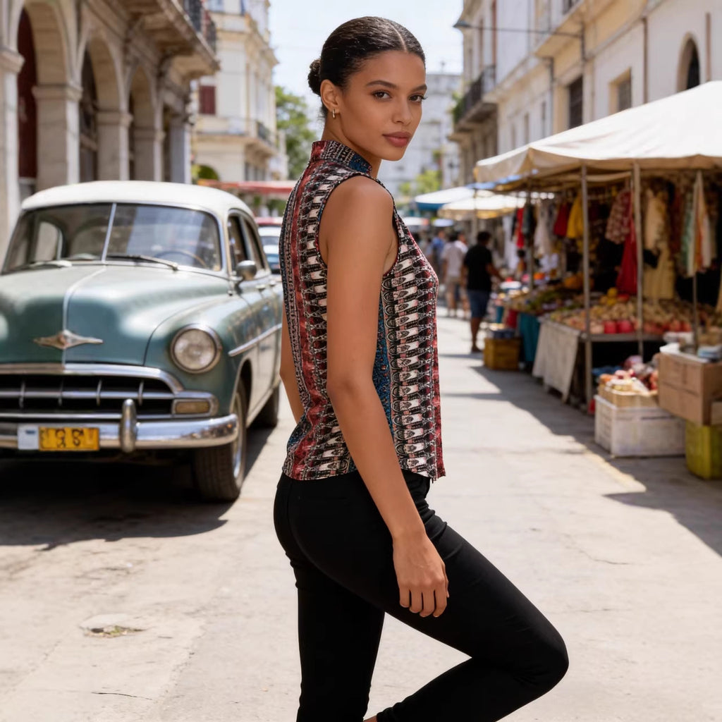 Womens Fashionable Casual And Unique Printed Tank Top