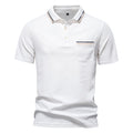 Short-sleeved Polo Shirt Striped Lapel Business Casual Top Men