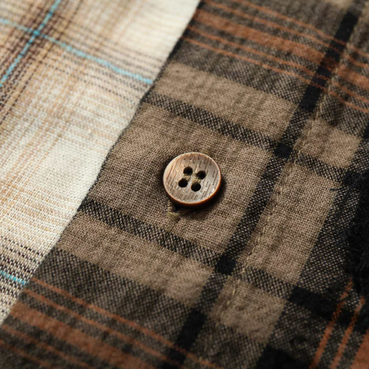 Retro Multicolor Plaid Stitching Graffiti Shirt