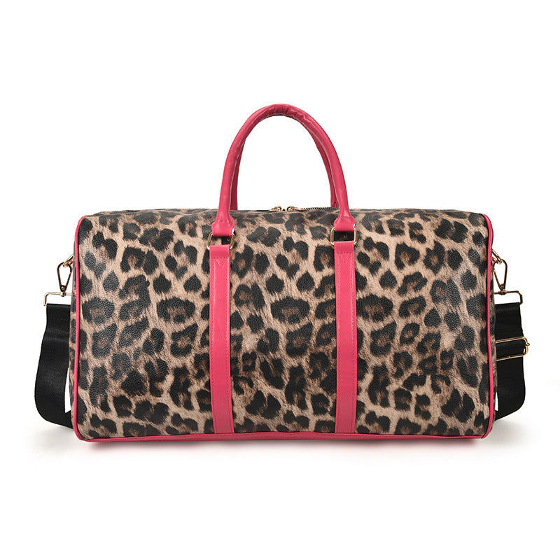 Large Capacity Leopard Print Contrast Tote Bag Shoulder Gym Bag null