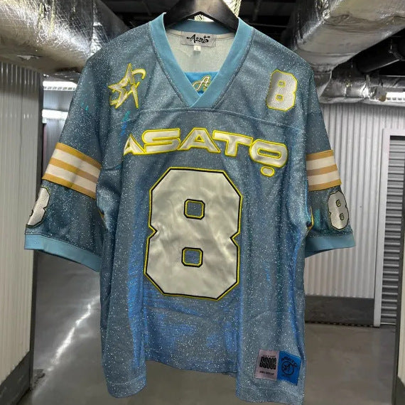 Loose V-neck Sports Fluorescent Sweatshirt T-shirt For Men And Women