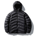 White Duck Down Hooded Ribbed Down Jacket Warm And Versatile