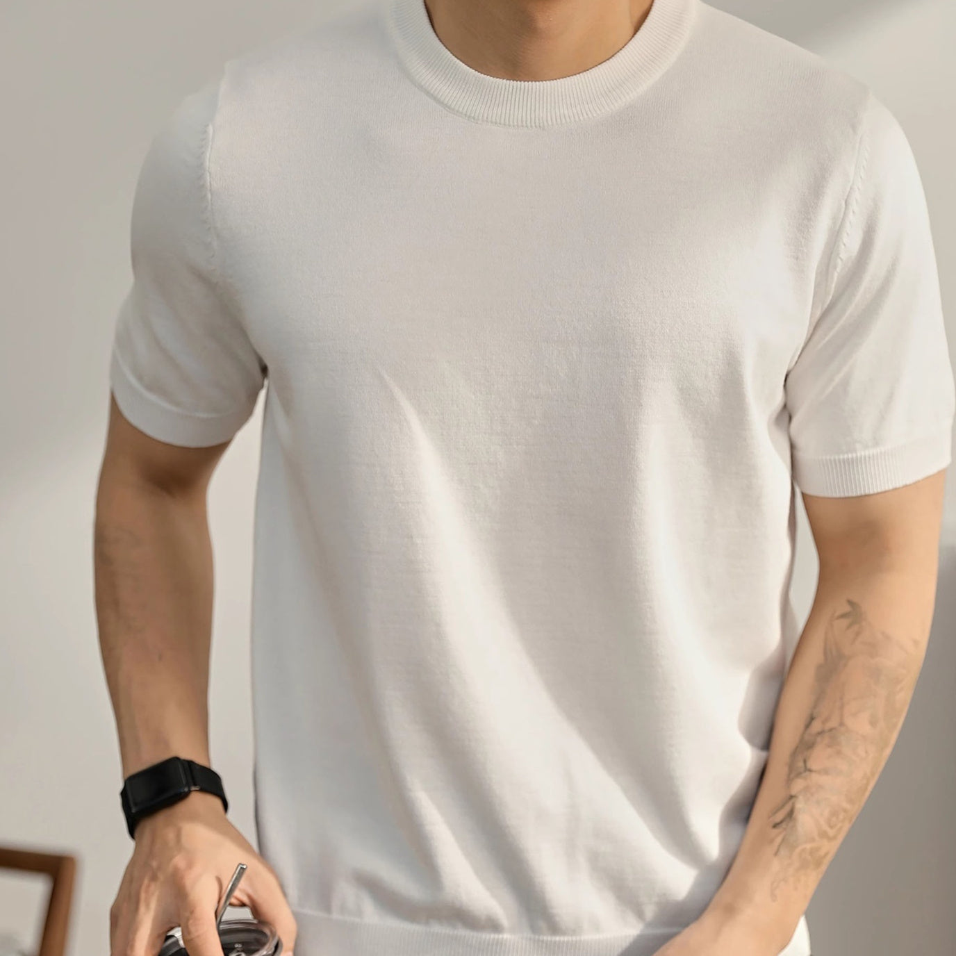 Plus Size Short-sleeved Sweater Men's Lightly Mature Casual