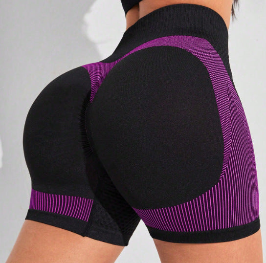 Women's Fashion Seamless Peach Tight High Waist Sports And Fitness Shorts null