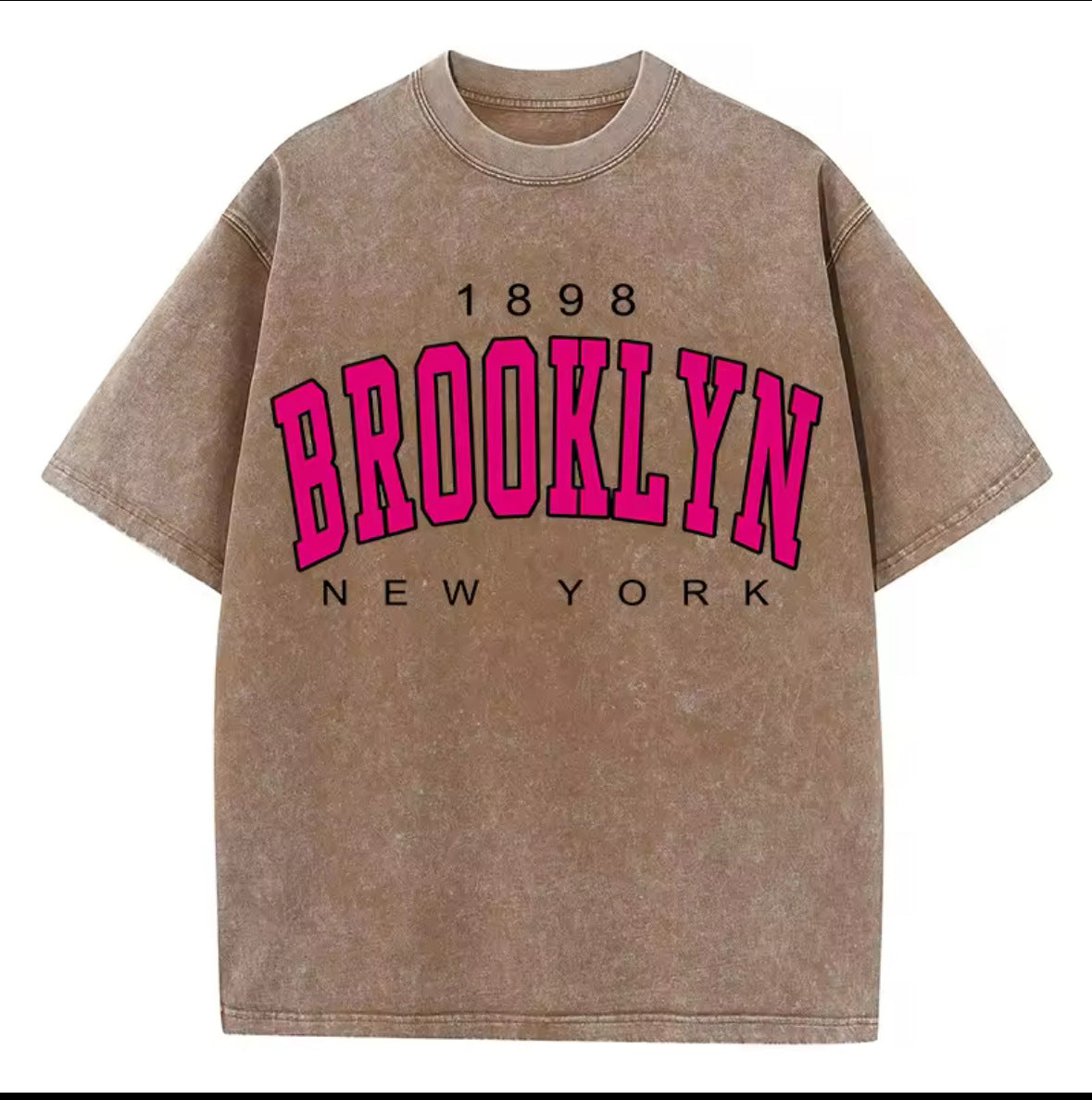 Cotton Distressed Short-sleeved T-shirt Batik Washed