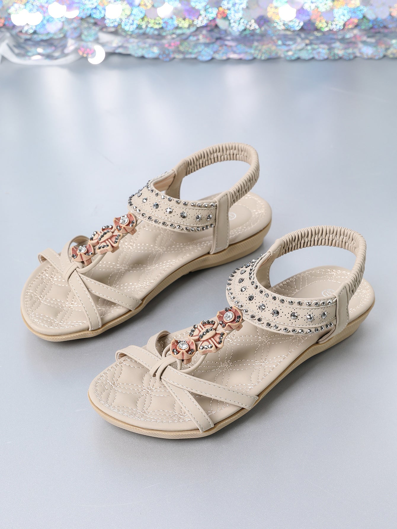 Women's Flat Sandals Plus Size Diamond Casual Shoes null