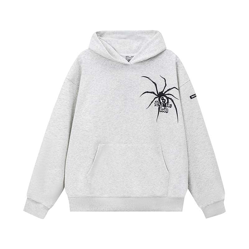 Spider Print Pullover Hoodie For Men null