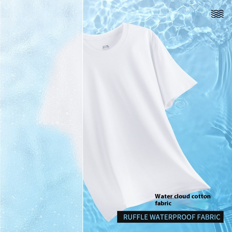 Men's Summer Round Neck Half Sleeve White T-shirt Bottoming Shirt