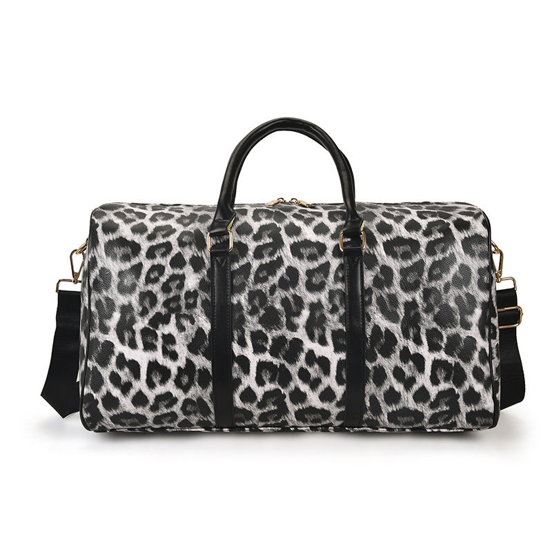 Large Capacity Leopard Print Contrast Tote Bag Shoulder Gym Bag null