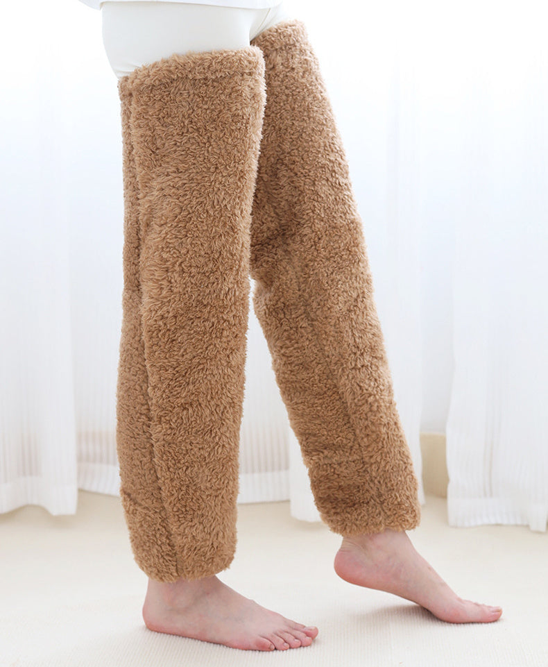 Over Knee High Fuzzy Long Socks Winter Warm Cold Leg Knee Joint Cold-proof Stockings Home Floor Sleeping Socks null