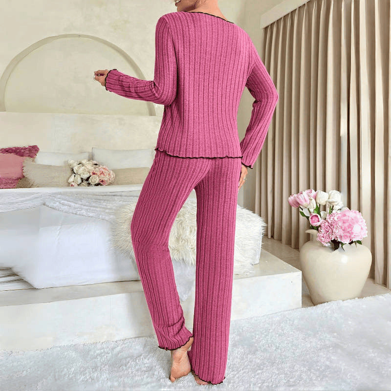 Black Edge Twisted Edge Leisure Pajamas Suit null