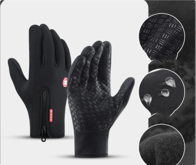 Winter Gloves Touch Screen Riding Motorcycle Sliding Waterproof Sports Gloves With Fleece null