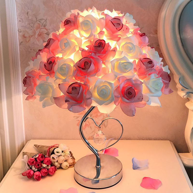 Creative Simple European Table Lamp Bedroom Bedside Rose null