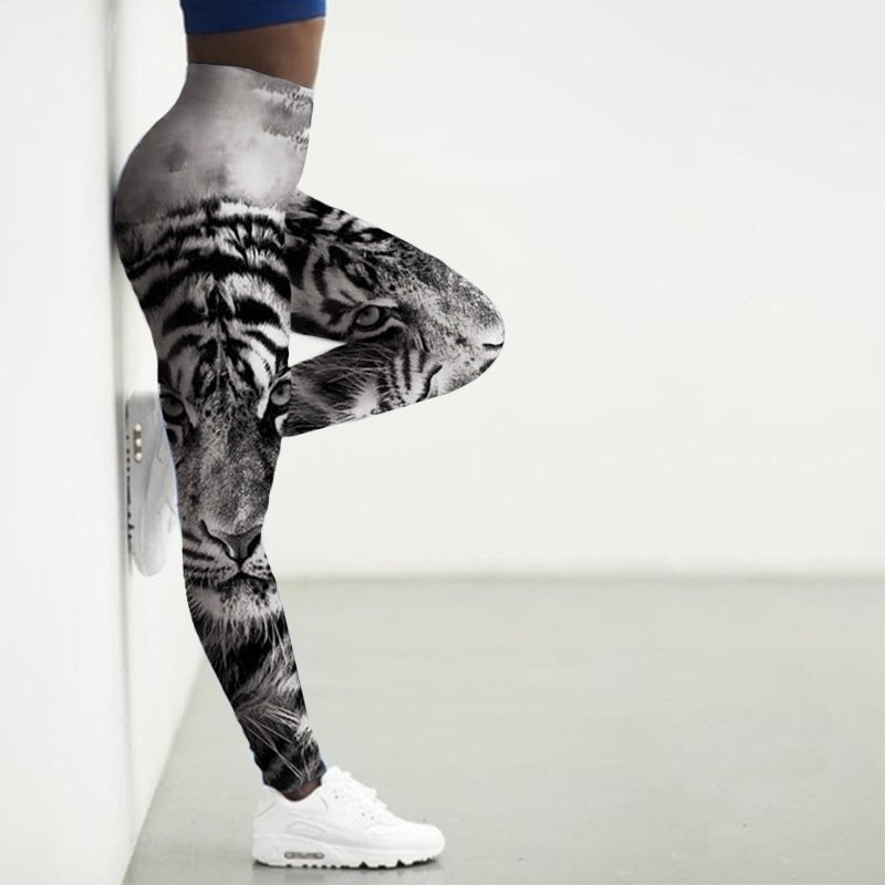 Printed Animal Bodysuit Yoga Pants Gym Wear null