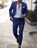 Men's Suit Solid Color Two-piece Suit