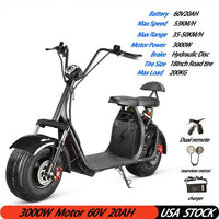 eHooda Fat Tire Electric Kick Scooter 3000W 60V Motor Max Speed 34Miles/H Max Load 200KG Adult Electric E Scooter X7 bright black eHooda Fat Tire Electric Kick Scooter 3000W 60V Motor Max Speed 34Miles/H Max Load 200KG Adult Electric E Scooter - shop_name