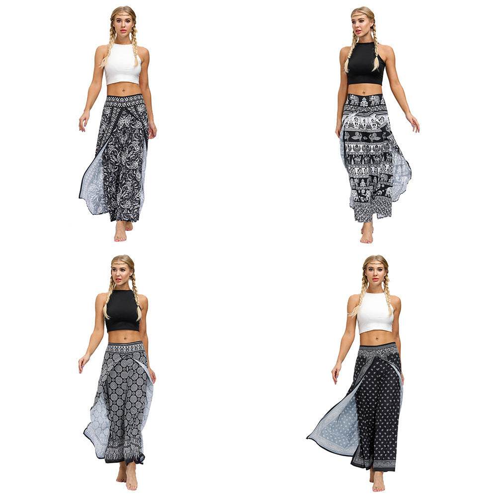 Ethnic Print Boho Outdoor Gym Yoga Pants - Update Avenue 
