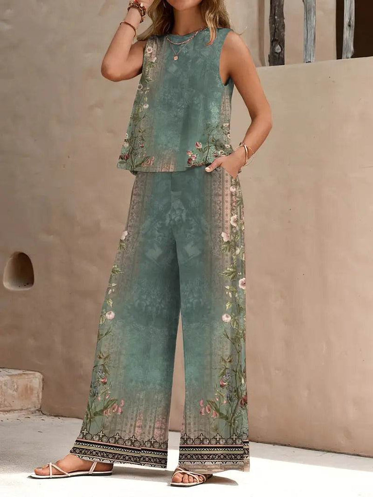 European And American Fashion Nation Geometric Vest Pants Suit - Update Avenue 