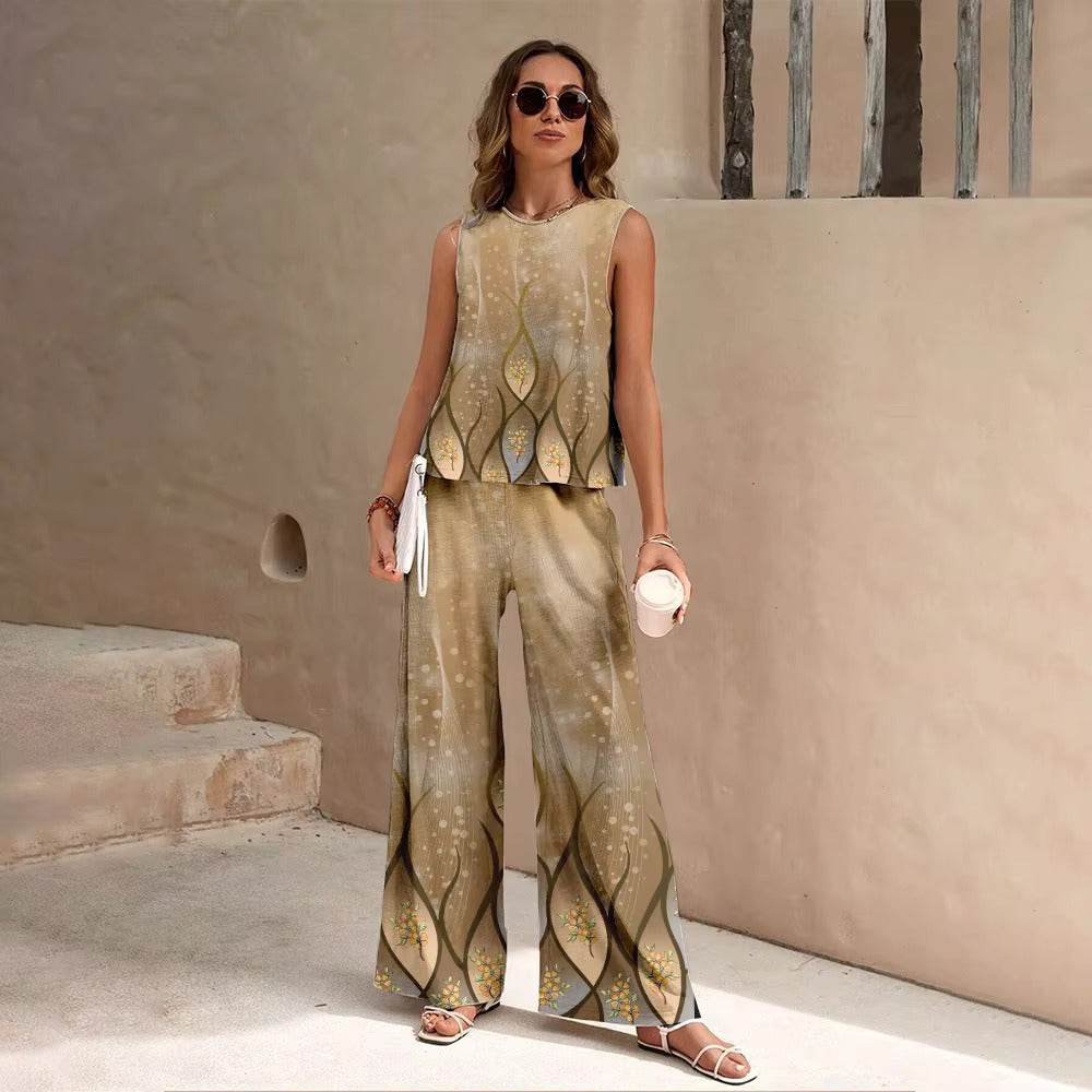 European And American Fashion Nation Geometric Vest Pants Suit - Update Avenue 