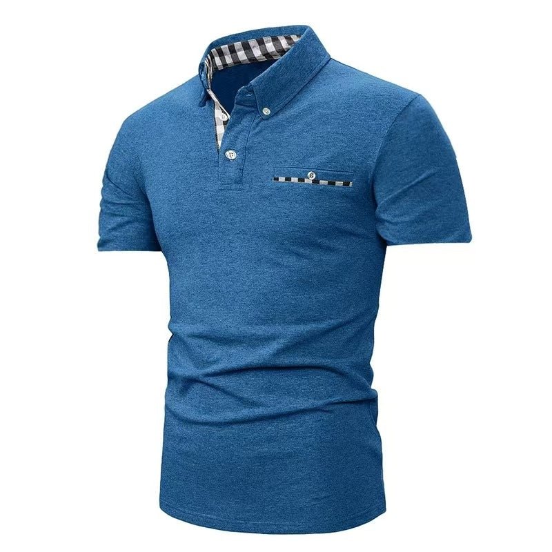 European And American Style Men's Clothing Plaid Short - sleeved Top Black European And American Style Men's Clothing Plaid Short - sleeved Top - shop_name