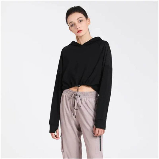 European And American Women's Hooded Sports Blouse Loose And Quick-drying Fitness Clothes - Update Avenue 