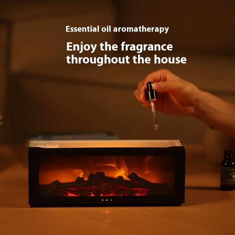 New Flame Aromatherapy Machine Colorful Essential Oil Diffuser Home Large Fog Volume Flame Humidifier 3D Flame Fireplace Machine null