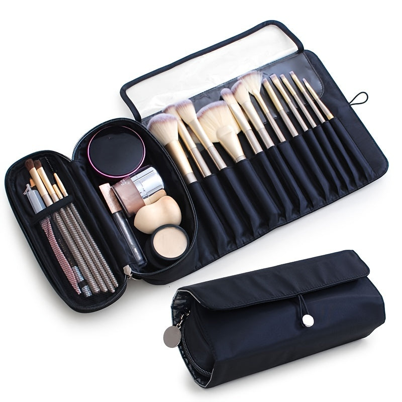 [Makeup Brush Organizer Bag] Large Capacity Makeup Brush Organizer Bag - Multi-Functional Korean Style Portable Cosmetic Pouch for Students