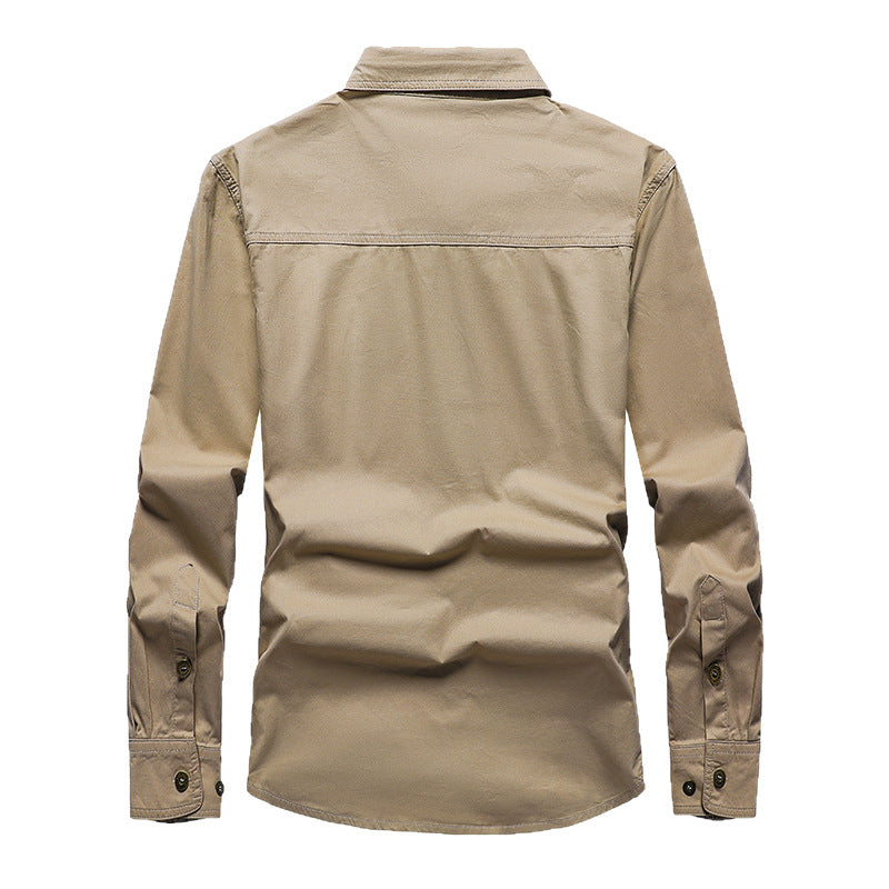 Men's Casual Loose-fit Long-sleeve Work Shirt