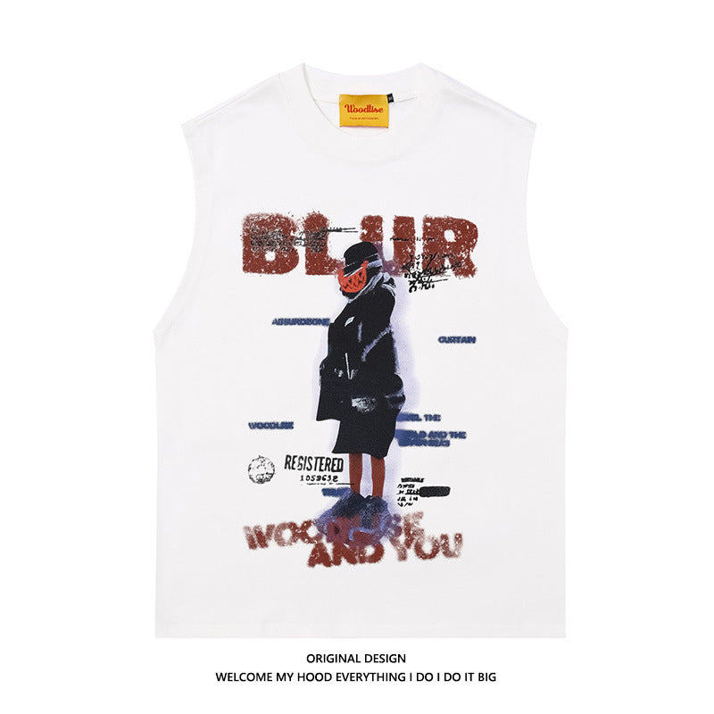 Men's Retro Illusory Dark Figure Printed Vest Top