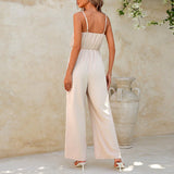 Women's European And American Style Lotus Leaf Suspender Jumpsuit