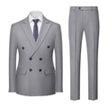 Men's Striped Suit Double-row Two-button Trousers Suit