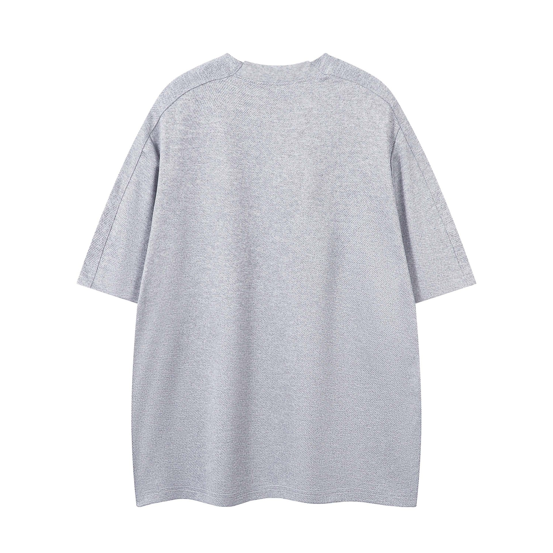 Retro Half Cardigan Letter Print Short-sleeve T-shirt