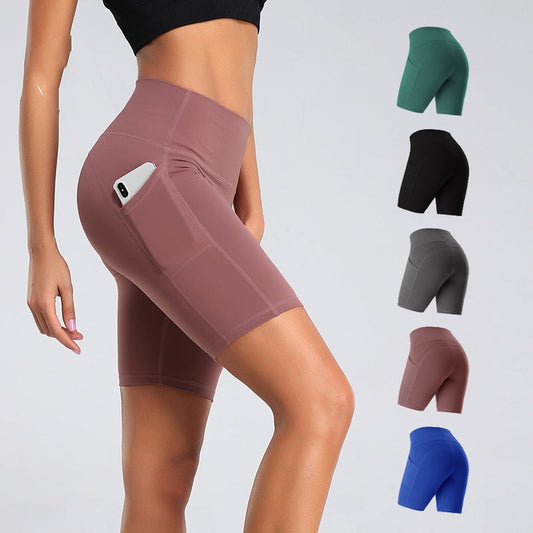 High Waist Fitness Gym Workout Leggings With Pockets Athletic Yoga Pants Slim Hips Lifting Pants null