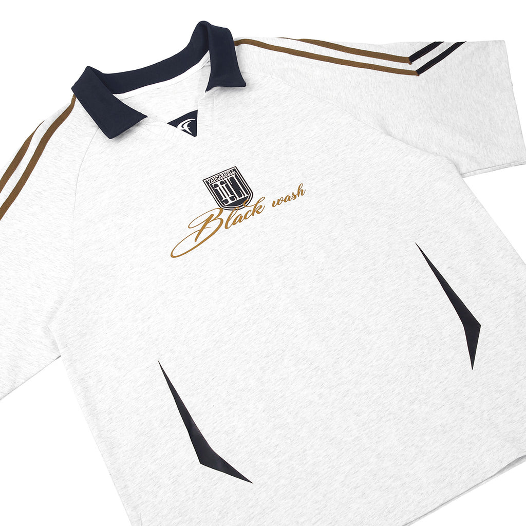 Lapel Sweatshirt Locomotive Style V-neck Patchwork Short-sleeved T-shirt For Men And Women