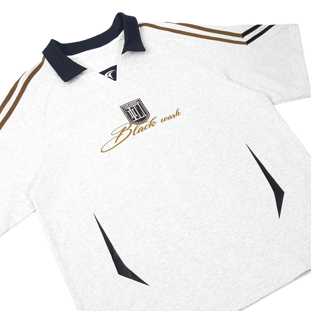 Lapel Sweatshirt Locomotive Style V-neck Patchwork Short-sleeved T-shirt For Men And Women