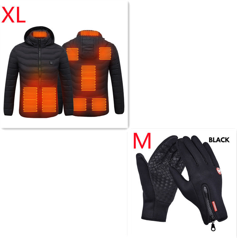 New Heated Jacket Coat USB Electric Jacket Cotton Coat Heater Thermal Clothing Heating Vest Men's Clothes Winter null