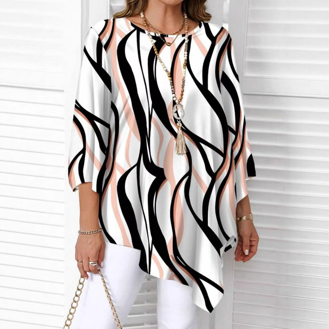 Haut décontracté avec ourlet asymétrique