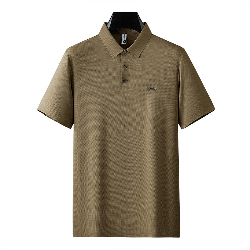 Polo Shirt Men's Light Luxury Men's Ice Silk Drape