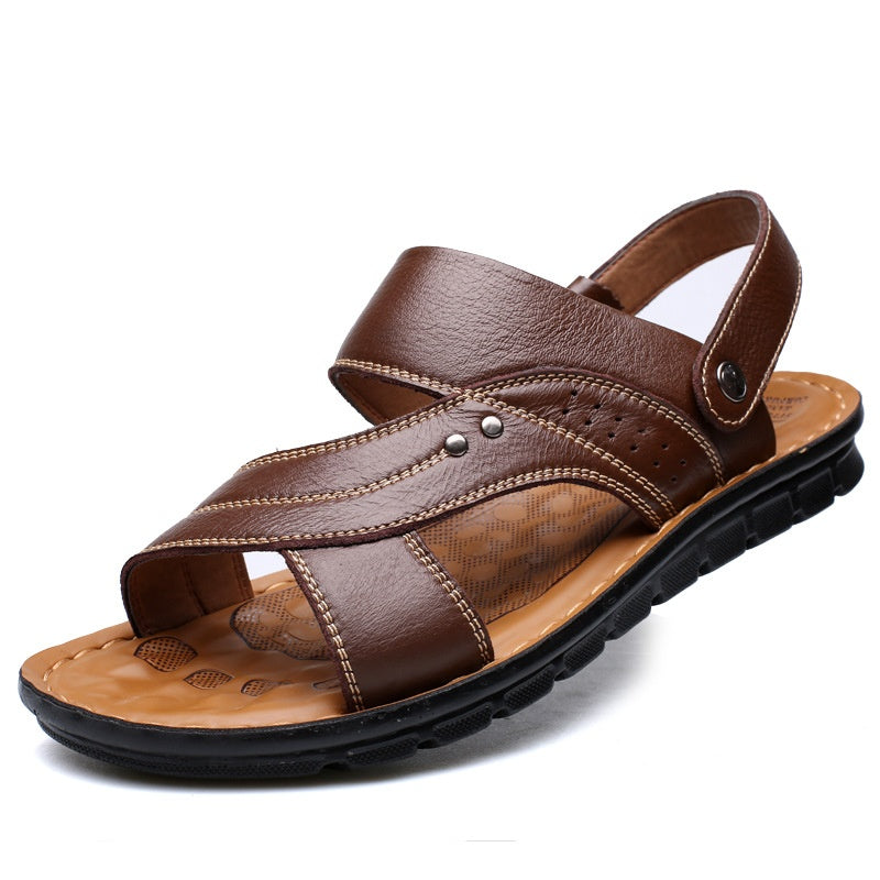 Men Sandals Summer Beach Shoes Adjustable Back Strap Design Slippers Slides null