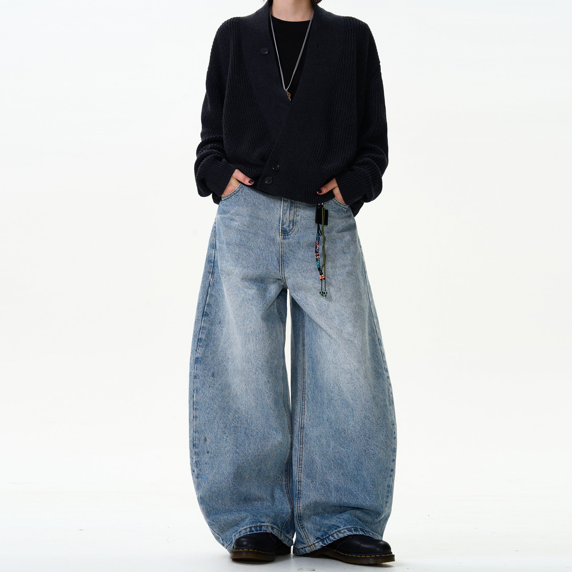 Classic Washed Machete Jeans For Men And Women