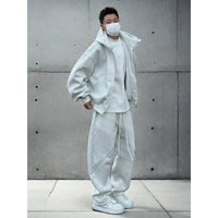Thickened Casual Sportswear Set For Men Loose Fitting Hooded Jacket And Matching Pantstwo Piece Set
