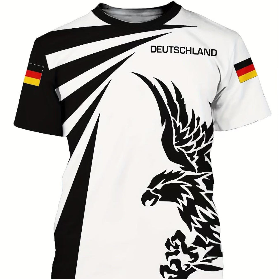 Men's T-shirt Casual 3D Printed Round Neck Short Sleeve Top