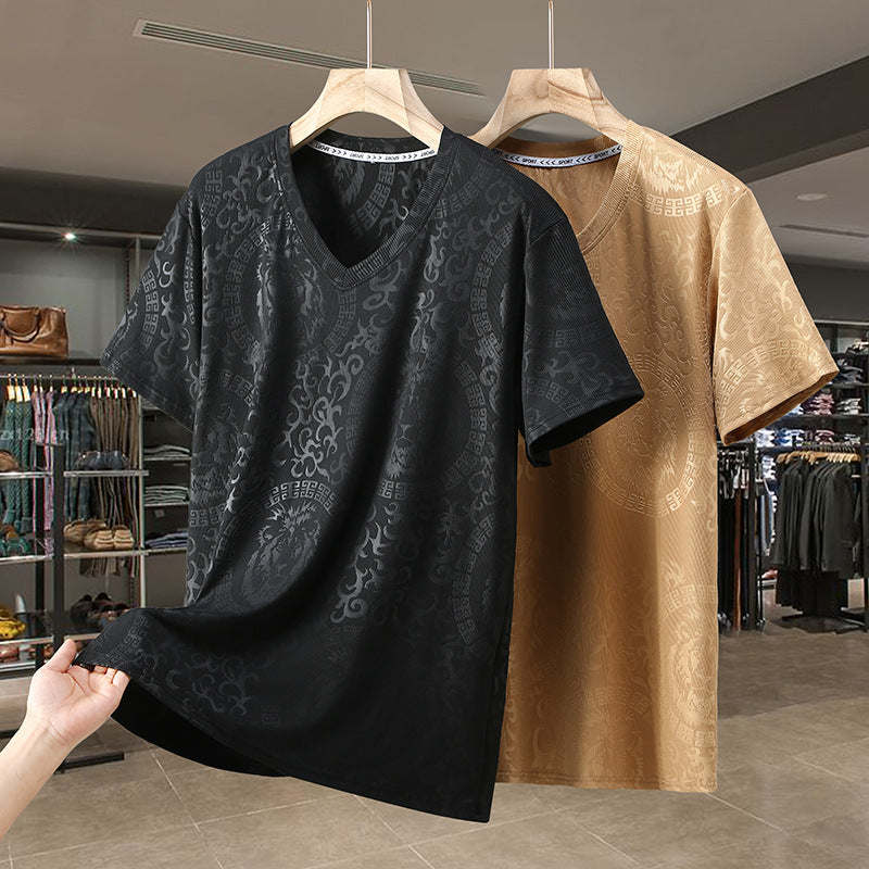 Plus Size Short-sleeved T-shirt Men's Loose